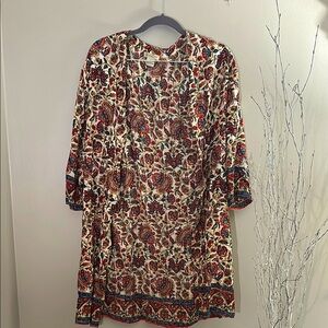 Lucky Brand Floral Print 3/4 sleeve Duster, Sz S